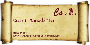 Csiri Manuéla névjegykártya